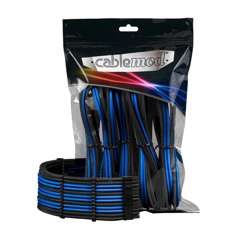 CableMod Pro ModMesh 12VHPWR to 3x PCI-e 45cm Extension Kit - Black & Blue - كابل